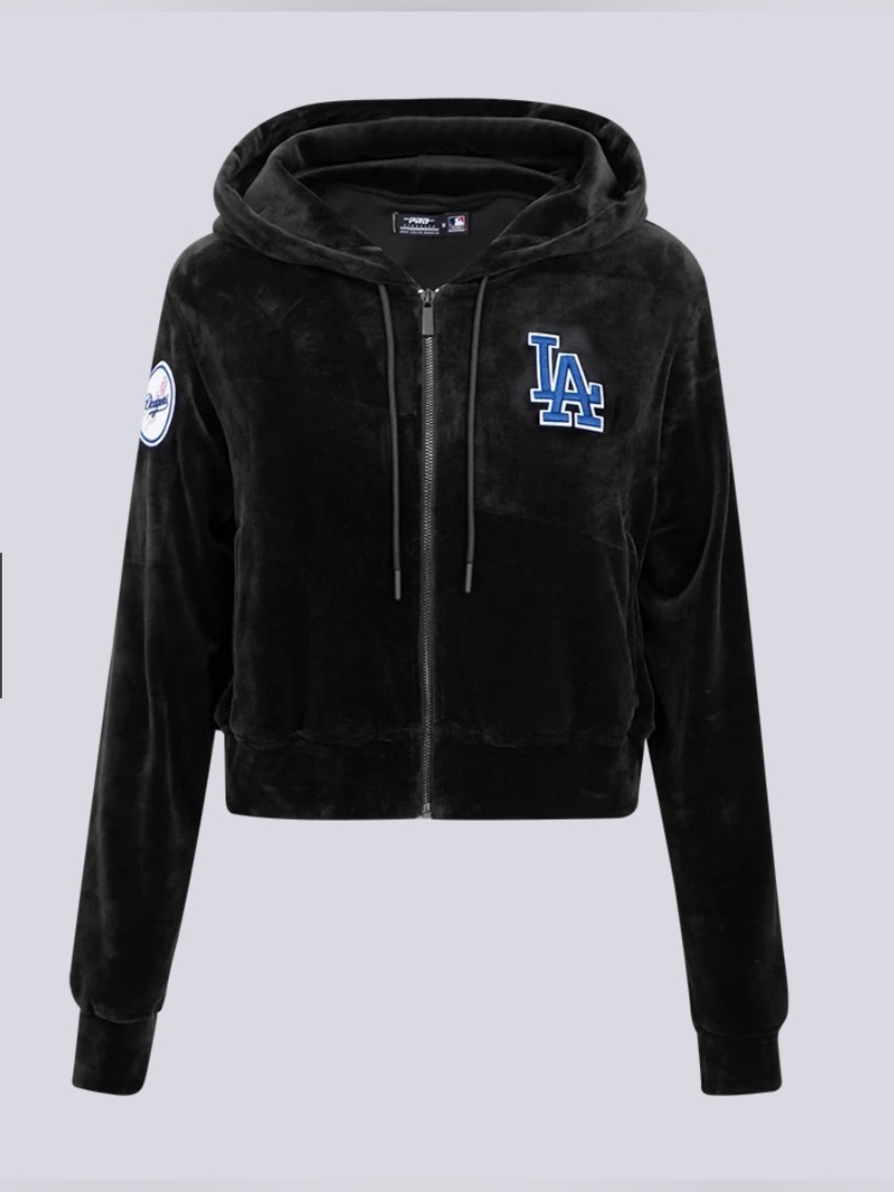 MLB LOS ANGELES DODGERS CLASSIC WOMEN'S VELOUR FULL ZIP PULLOVER HOODIE SZ LARGE